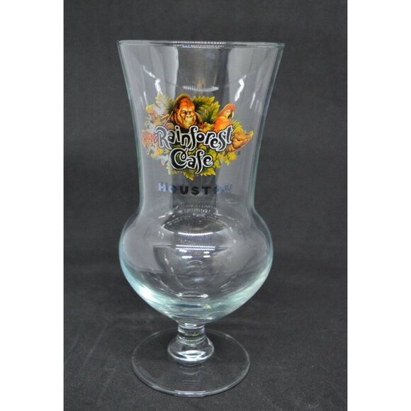 Rainforest Cafe Houston Texas Hurricane Glass 8" - Picture 1 of 5